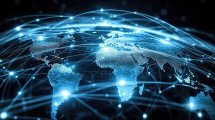 Obraz premium Global Technology Networking - AI Generated