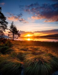 Sunset Reflections: A Romantic Evening on the Lake