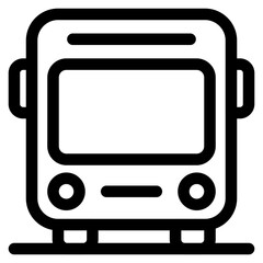 Bus Icon In Outline Style. Simple Public Transport Symbol Vector Illustration &mdash; Pixel-perfect Icon.