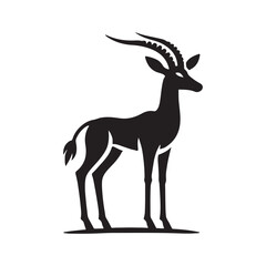 Gazelle Silhouette Standing Gracefully vector