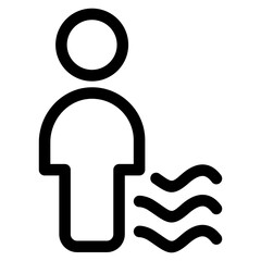 Man Water Icon In Outline Style. Simple Swim Symbol Vector Illustration — Pixel-perfect Icon.