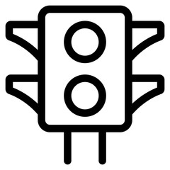 Traffic Lamp Icon In Outline Style. Simple Street Sign Symbol Vector Illustration — Pixel-perfect Icon.