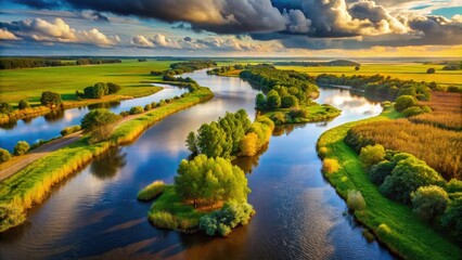 Naklejka premium Climate Change Impact on River Ecosystems: Altered Landscapes and Erosion in Natural Environments