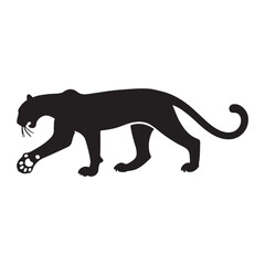 Panther Silhouette Ready to Pounce vector