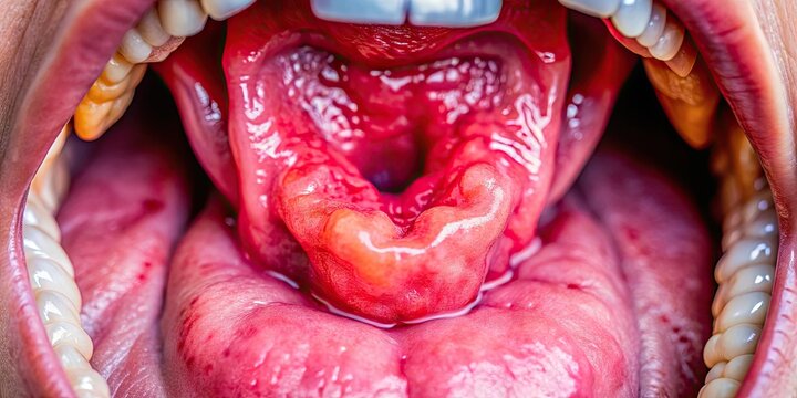 Close-Up Image of Healthy Human Tonsils in a Natural Setting for Educational and Medical Use