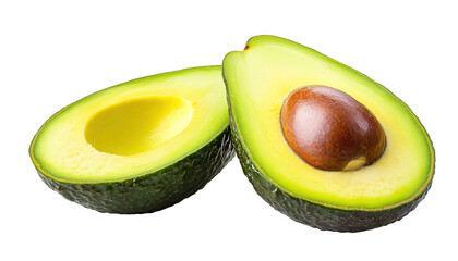 Fresh avocado isolated on transparent background.