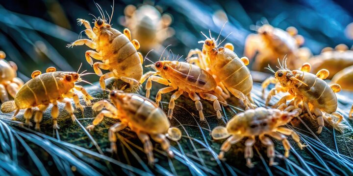 Close-up Images of Pubic Lice Under Microscope for Educational and Medical Purposes
