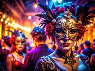 Experience the captivating allure of a masquerade party, adorned with elegant masks and mesmerizing themes that create an unforgettable, mysterious atmosphere.