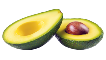 Fresh avocado on a transparent background.