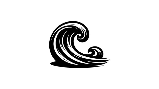 Wave silhouette vector illustration.