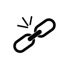 Broken Link icon in vector. Logotype