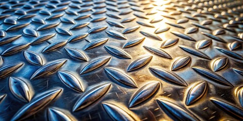 Obraz premium Close-up of a Dented Metal Surface with Unique Textures and Reflections in Natural Lighting