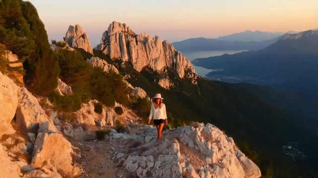 Ancient mountain village of Speloncato in evening lights in the Balagne region of Corsica island, France