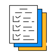 ballots paper lists line icon vector. ballots paper lists sign. isolated symbol illustration