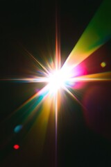 Obraz premium chromatic lens flare on a black background