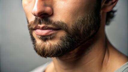 Obraz premium Close-up of Natural Stubble Texture on Skin Highlighting Facial Hair Growth and Grooming Trends