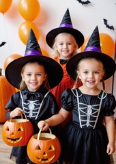 Little kids at a Halloween party
