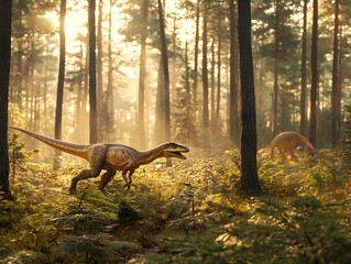 Obraz premium dinosaurs in their habitat