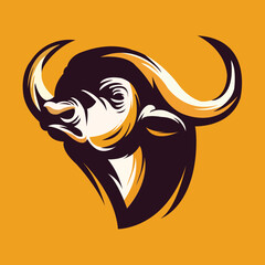 Bull head mascot. Buffalo logo