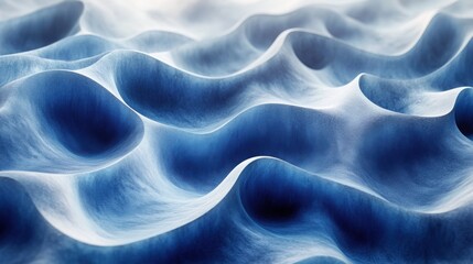 Obraz premium Abstract Blue Background Featuring Smooth Curved Lines for Modern Design Purposes