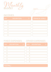 monthly budget planner