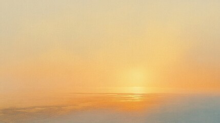 Obraz premium Morning light spreads gently across serene waters painting a peaceful peach gradient sky
