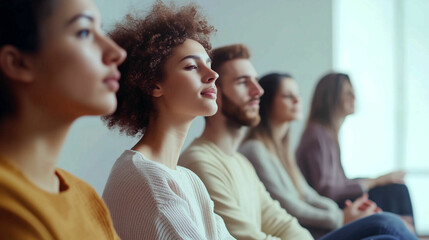 Engaging discussion among diverse individuals exploring AI applications in modern society