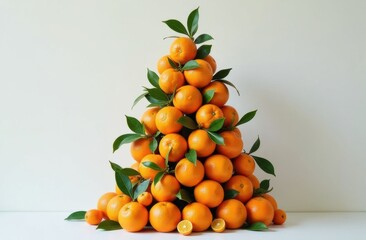 A tree made from natural and fresh oranges, showcasing sustainable holiday decor ideas for eco-conscious consumers.