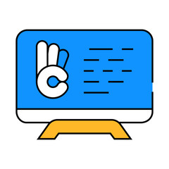 sign language translation and subtitling line icon vector. sign language translation and subtitling sign. isolated symbol illustration