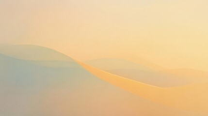 Gentle undulations of taupe hills blend seamlessly into the hazy sunset sky