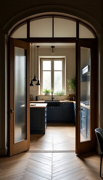 view archy framed large old halzenut glass doors living room lux scandinavian moody colours