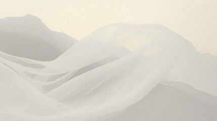 Fototapeta premium Delicate linen flows seamlessly evoking a sense of calm and elegance in tranquil surroundings