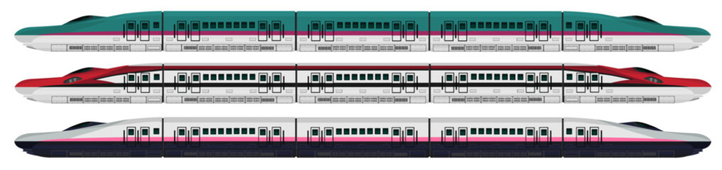 Modern Japanese High Speed Bullet Trains Models