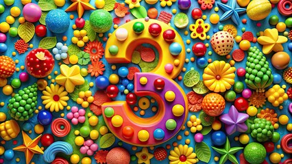 Naklejka premium Colorful Counting Illustration for Kids Featuring Numbers and Playful Elements for Educational Use