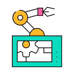 robotic arm mechanism line icon vector. robotic arm mechanism sign. isolated symbol illustration