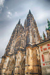 St. Vitus Cathedral showing off its impressive gothic architecture, Prague