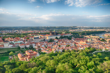 Prague Castle dominating the cityscape, Czech Republic
