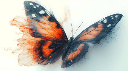 Abstract Butterfly Illustration with Orange and Blue Colors