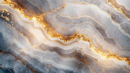 Obraz premium Abstract Background with White and Gold Swirls