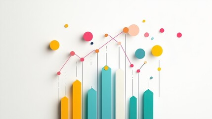 A colorful line graph illustrating a steady upward trajectory of stock prices.