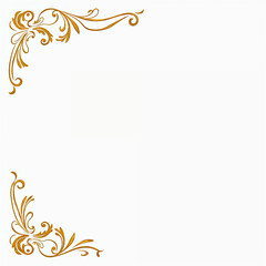 Elegant luxury golden ornamental flame design in the top isolated on a white background