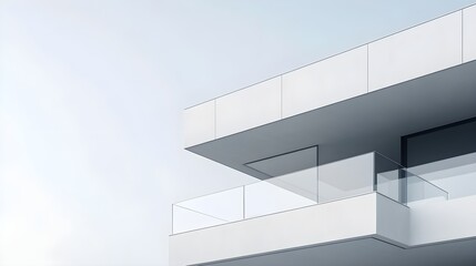 Fototapeta premium A modern building with clean lines and a minimalist design