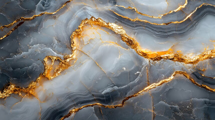 Fototapeta premium Abstract Background with Gray and Gold Marble Texture