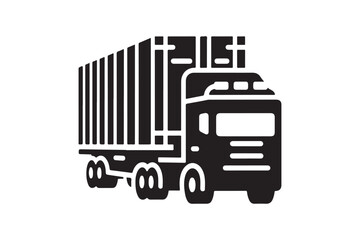 Articulated Lorry Silhouette Vector Illustration – Perfect for Transportation Designs