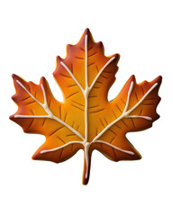 Obraz premium a maple leaf bade by cookie isolated on transparent background