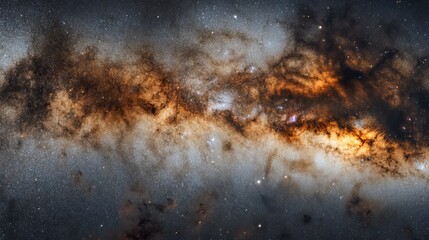 The Milky Way is filled with long, thin clouds.
