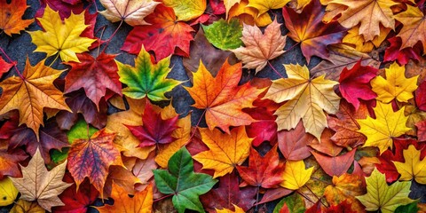 Fototapeta premium Colorful Leaves on Ground in Vector Style for Autumn Backgrounds and Nature-Themed Designs