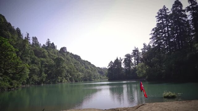 Beautiful Small Khaptad Lake in the middle of the Jungle, Khaptad National Park, Farwest Nepal