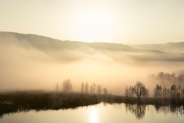 sunrise over the river