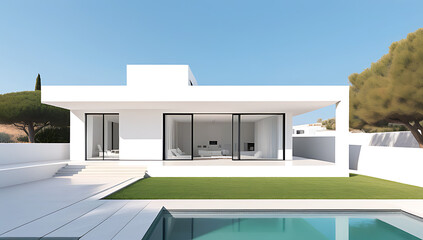 traditional mediterranean white house